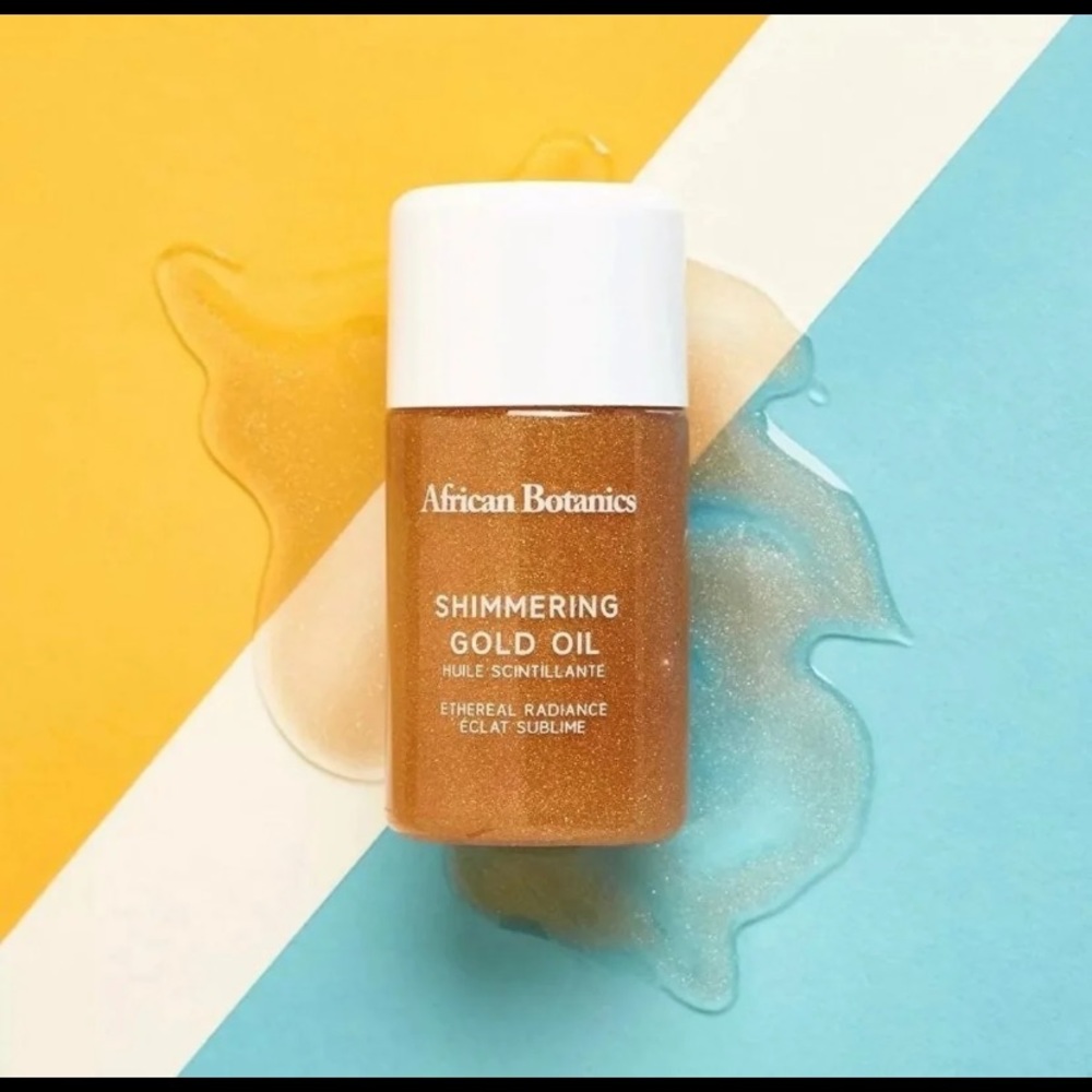 African botanicals shimmering gold oil body makeup